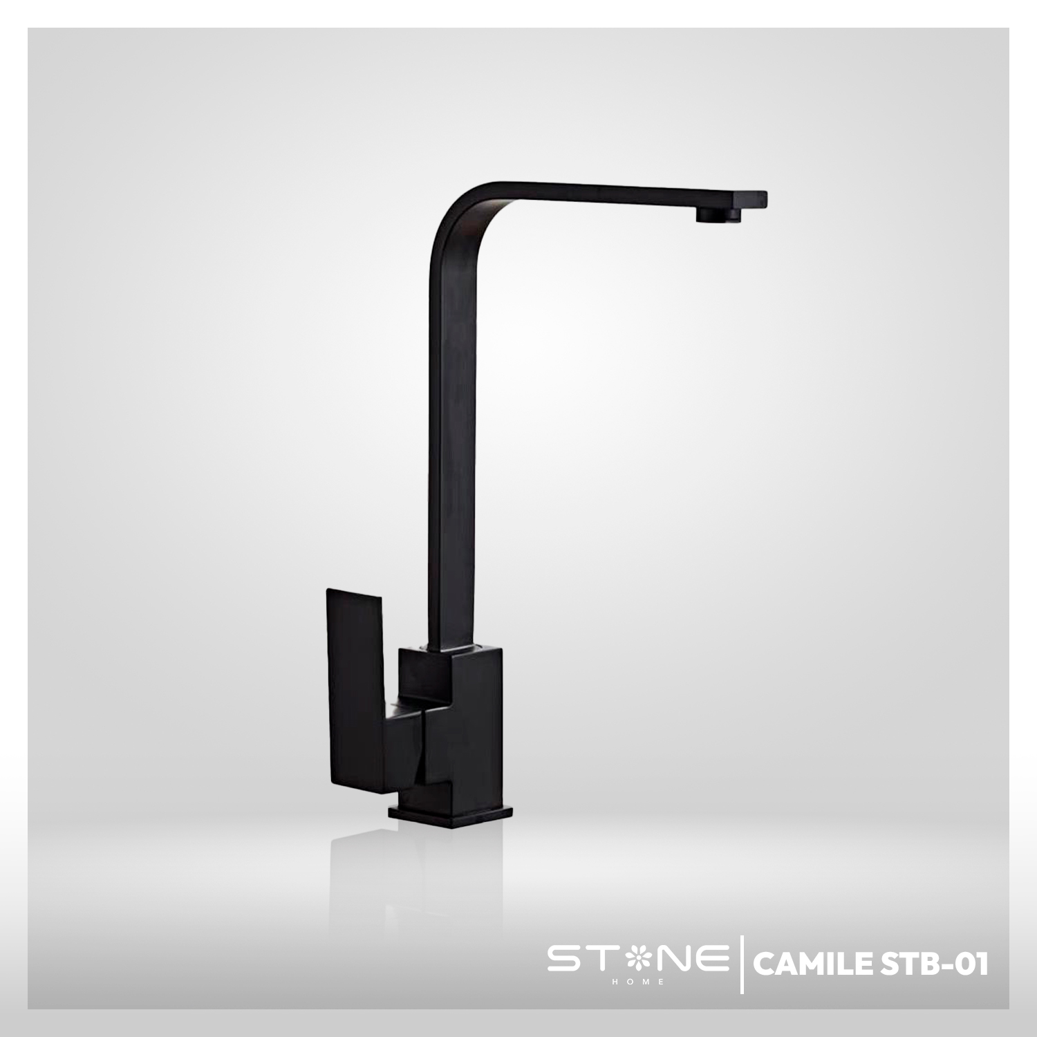MEZCLADORA MONOCOMANDO P/COCINA AL MUEBLE CAMILE STB-01 BLACK STONE