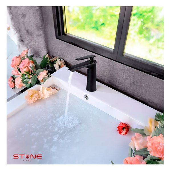 MEZCLADORA MONOCOMANDO P/LAVATORIO CLÓE STB-01 BLACK STONE