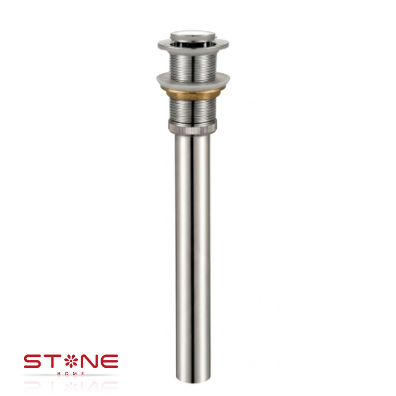 DESAGUE POP UP PEQUEÑO S/REBOSE P/BOWL CROMADO CUERPO 10CM COLA 18CM STONE - Imagen 2