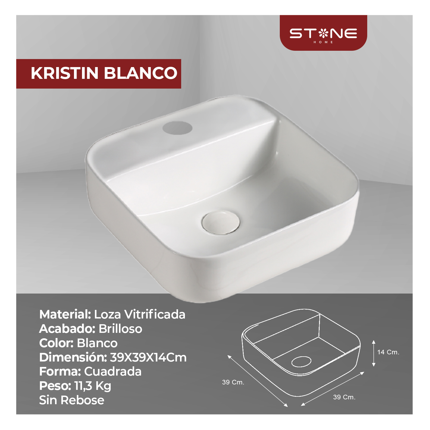 BOWL KRISTIN BLANCO STONE - Imagen 2