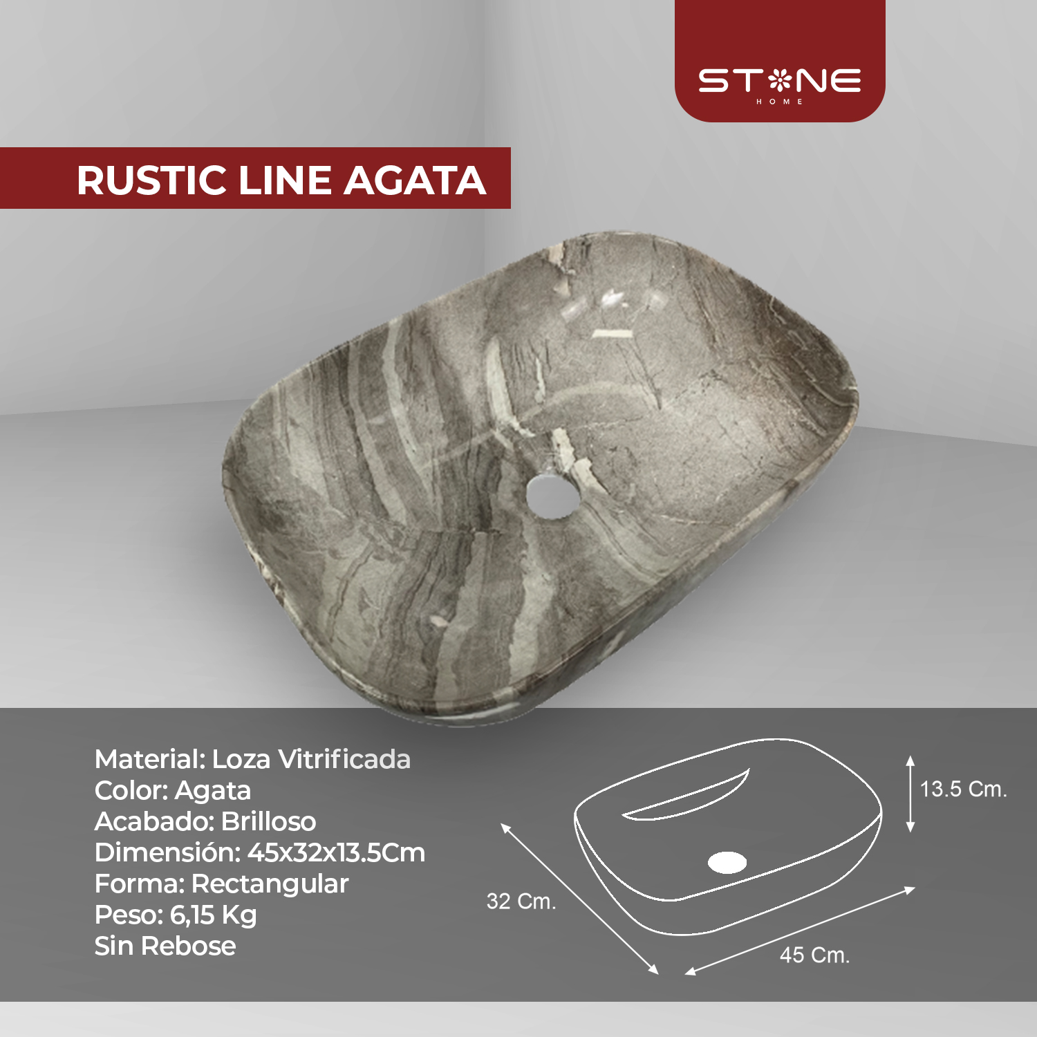 BOWL RUSTIC LINE – AGATA STONE - Imagen 2