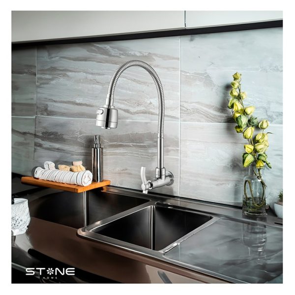 LLAVE DE LAVADERO A LA PARED LAURENT STW-02 CROMADO STONE