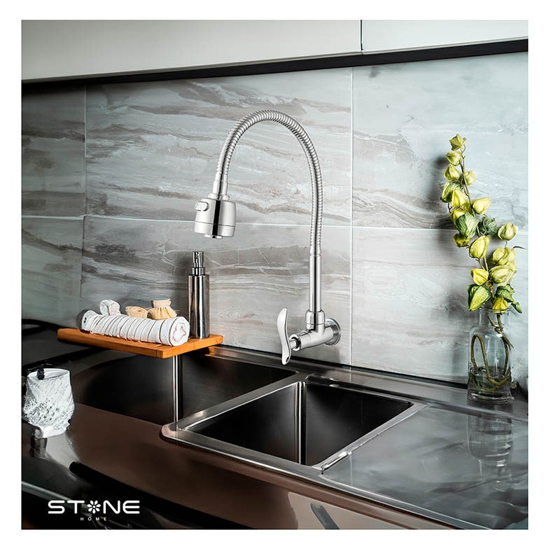 LLAVE P/COCINA A LA PARED LAURENT STW-03 CROMADO STONE - Imagen 2