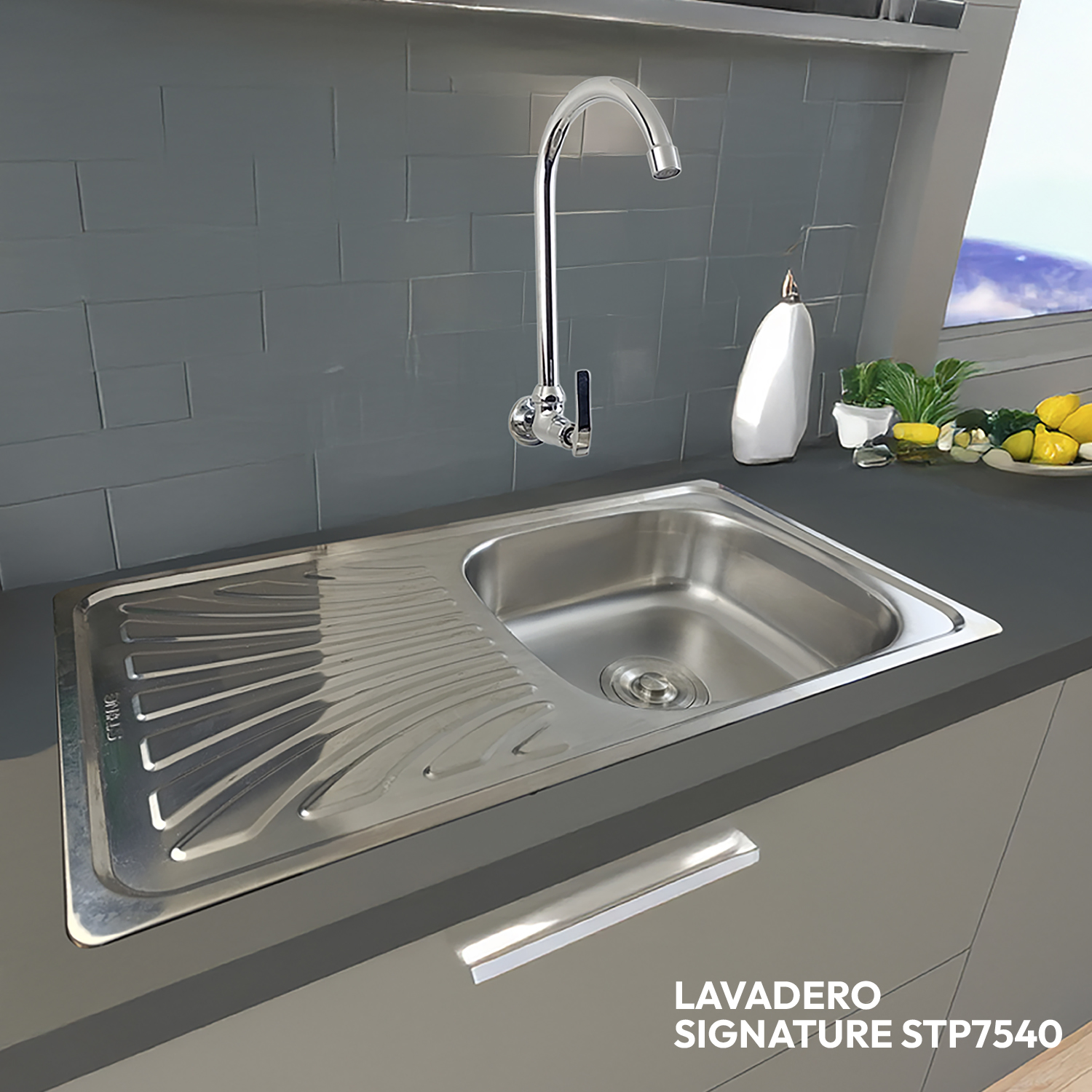 LAVADEROS DE ACERO SIGNATURE STP7540 STONE