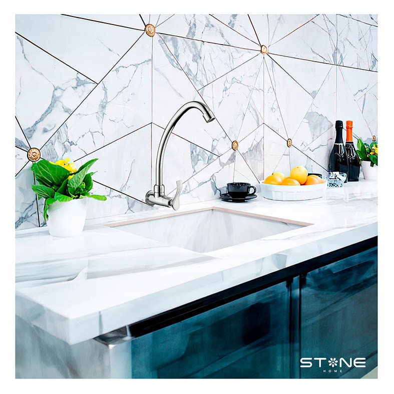 LLAVE P/COCINA A LA PARED VELIT ST-01 CROMADO STONE - Imagen 2