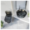 COMBO DE  INODORO ONE PIECE MINIMALISTA NOOR NEGRO + BOWL MINIMALISTA TANY STONE+ DESAGUE PUP UP GRANDE P/BOWL BLACK - Imagen 2