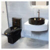 COMBO DE  INODORO ONE PIECE MINIMALISTA NOOR NEGRO + BOWL MINIMALISTA TANY STONE+ DESAGUE PUP UP GRANDE P/BOWL BLACK - Imagen 3