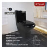 COMBO DE  INODORO ONE PIECE MINIMALISTA NOOR NEGRO + BOWL MINIMALISTA TANY STONE+ DESAGUE PUP UP GRANDE P/BOWL BLACK - Imagen 4