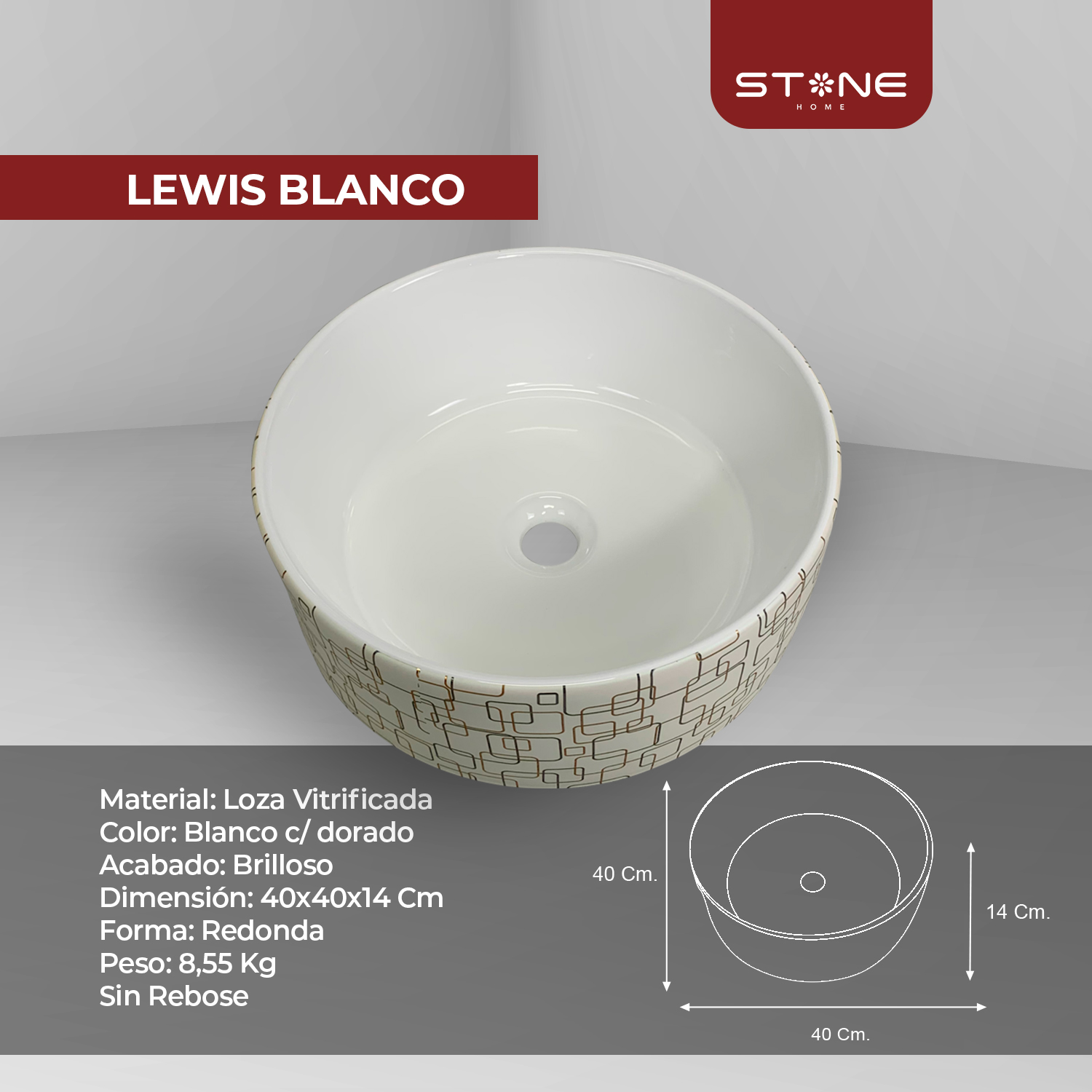 BOWL REDONDO LEWIS BLANCO - Imagen 2