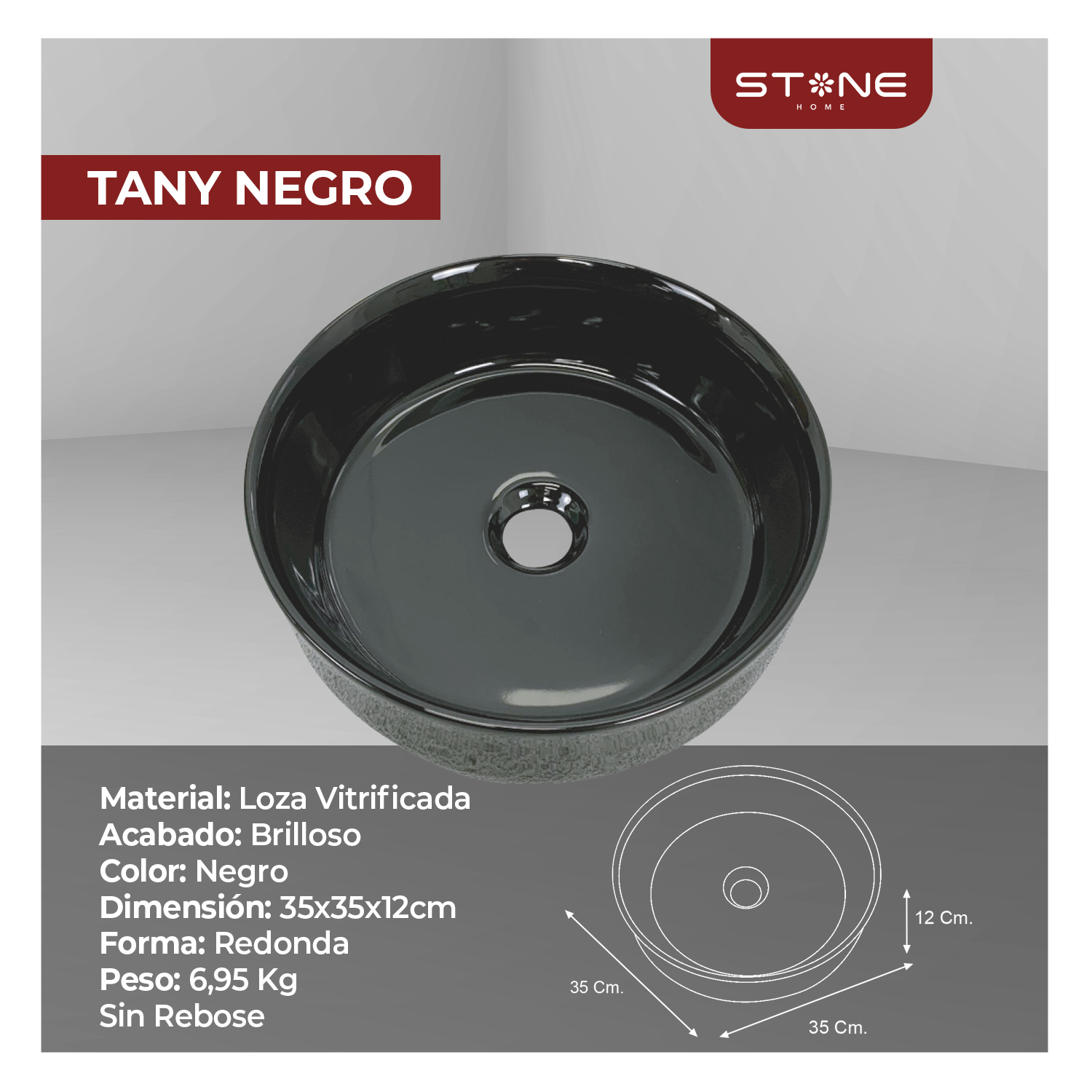 BOWL REDONDO TANY NEGRO - Imagen 2