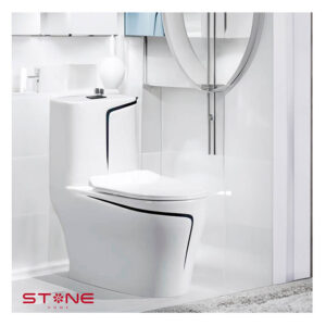 INODORO ONE PIECE HANK REDONDO BLANCO C/ NEGRO