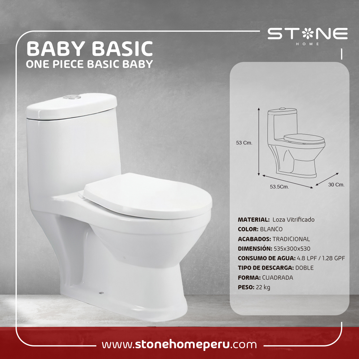 INODORO ONE PIECE BABY BASIC - Imagen 2