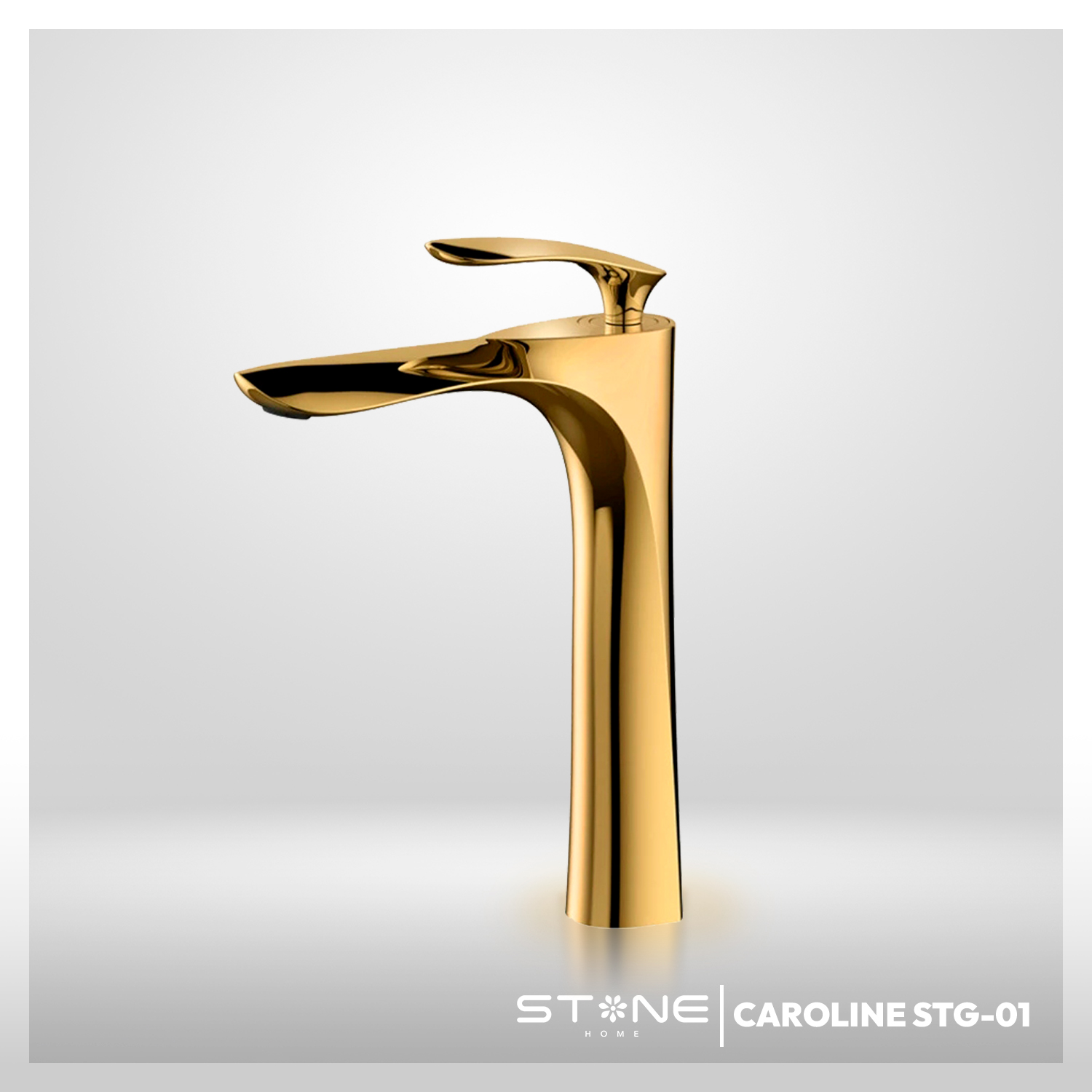 MEZCLADORA MONOCOMANDO P/BOWL AL MUEBLE CAROLINE STG-01 GOLDEN STONE - Imagen 3