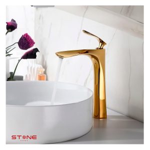 MEZCLADORA MONOCOMANDO P/BOWL  AL MUEBLE CAROLINE STG-01  GOLDEN  STONE