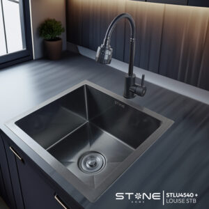 COMBO DE LAVADERO LUXURE STLU4540 + MEZCLADORA P/COCINA AL MUEBLE LOUISE STB-01 CON ESCURRIDOR(EXONERADO) STONE
