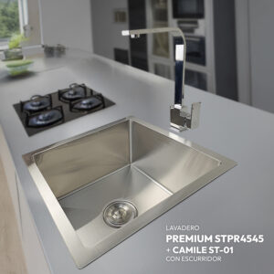 COMBO LAVADERO PREMIUM STPR4545 + CAMILE ST-01 CON ESCURRIDOR(EXONERADO)
