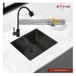 COMBO LAVADERO  LUXURE STLU4540+ LOUISE STB BLACK CON ESCURRIDOR(EXONERADO)