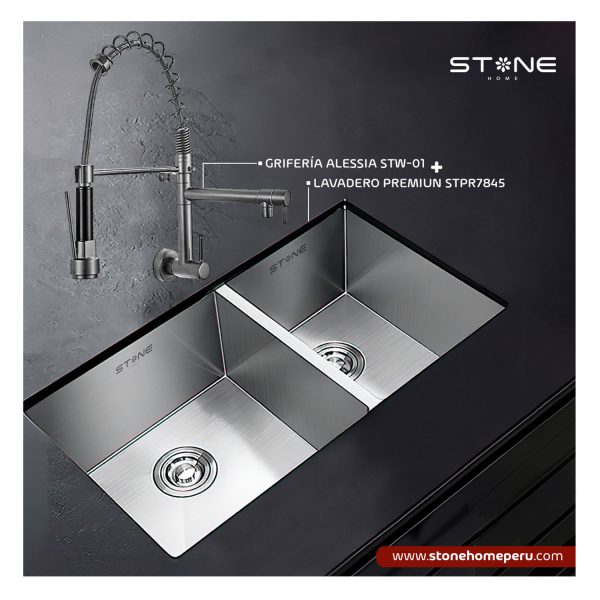 COMBO LAVADERO PREMIUM STPR7845 + ALESSIA STW-01 CON ESCURRIDOR(EXONERADO) - Imagen 2