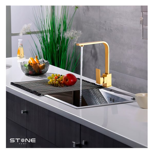 MEZCLADORA MONOCOMANDO P/COCINA  AL MUEBLE CAMILE STG-02  DORADO - Imagen 2