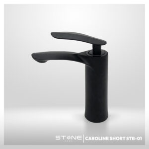 MEZCLADORA MONOCOMANDO P/LAVATORIO  CAROLINE SHORT STB-01  BLACK  STONE