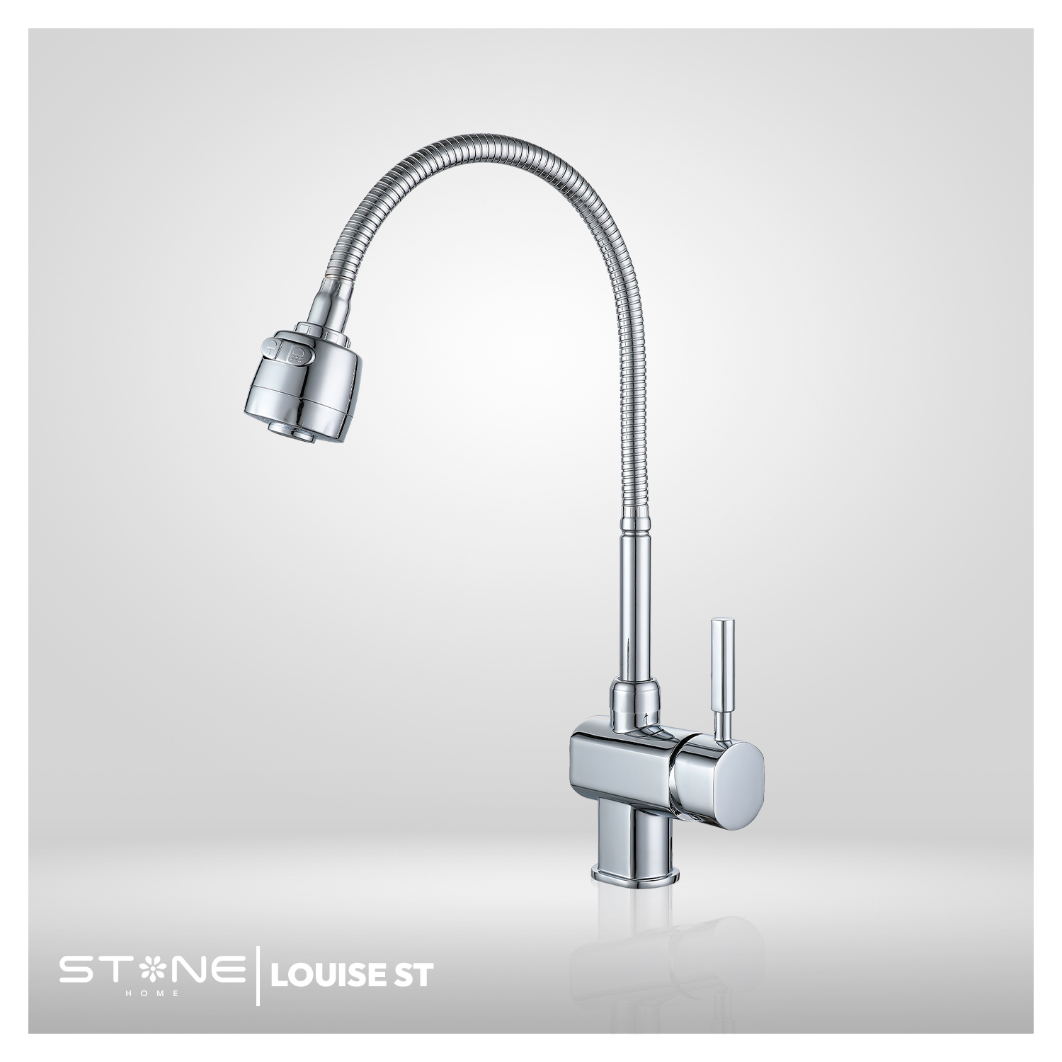 MEZCLADORA MONOCOMANDO P/COCINA AL MUEBLE LOUISE ST-01 CROMADO STONE