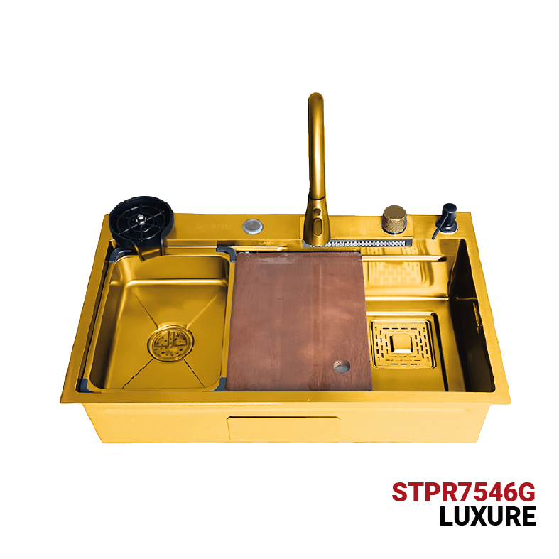 LAVADERO DE ACERO LINEA LUXURE DORADO STPR7546G STONE - Imagen 2