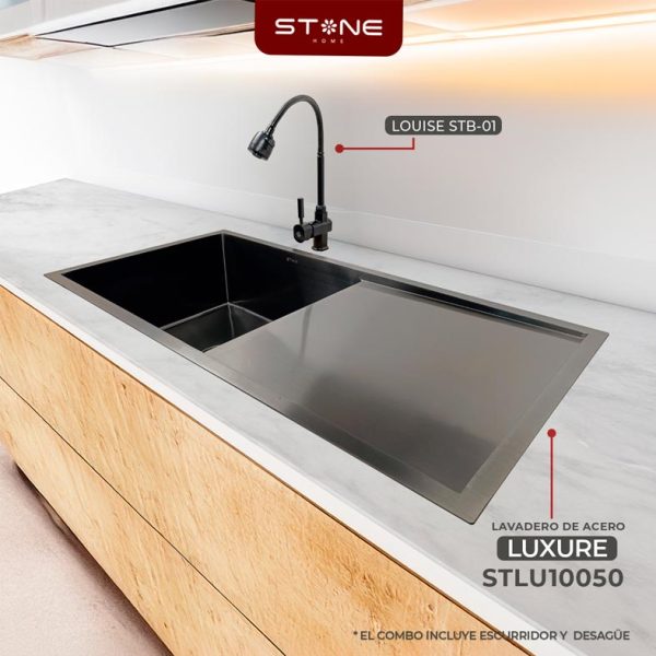 COMBO LAVADERO  LUXURE STLU10050+ LOUISE STB-01 CON ESCURRIDOR(EXONERADO) - Imagen 2
