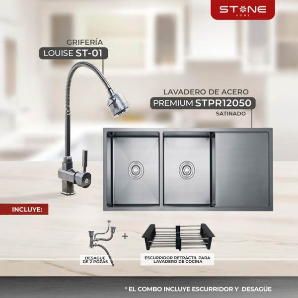 COMBO LAVADERO  PREMIUM STPR12050+ LOUISE ST-01 CON ESCURRIDOR(EXONERADO)