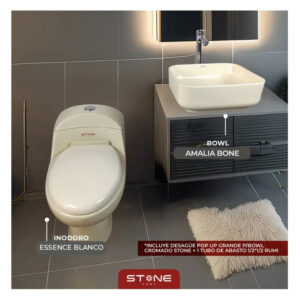 COMBO ESSENCE BONE STONE + LAVAMANOS AMALIA BONE + DESAGUE POP UP BOWL STONE
