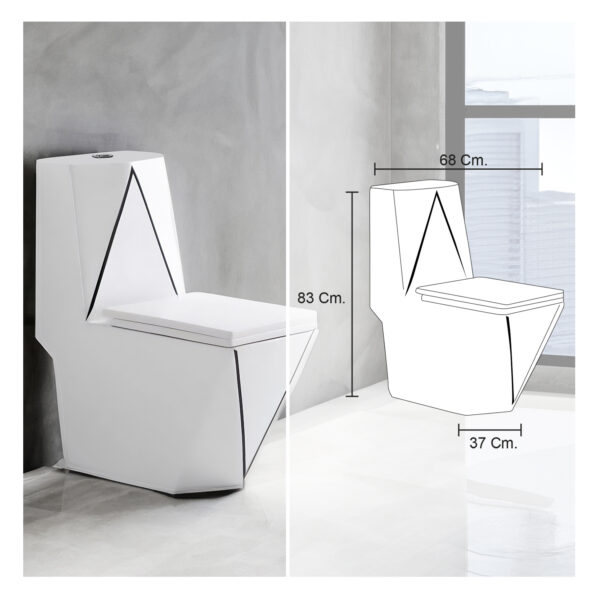 COMBO HERSEL BLANCO CON NEGRO + BOWL AMALIA CLASSIC  + DESAGUE POP UP GANDE PARA BOWL + TUBO DE ABASTO 1/2*1/2 - Imagen 3