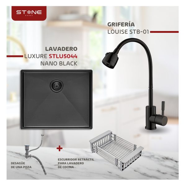 COMBO LAVADERO LUXURE STLU5044+ LOUISE STB-01 CON ESCURRIDOR(EXONERADO)