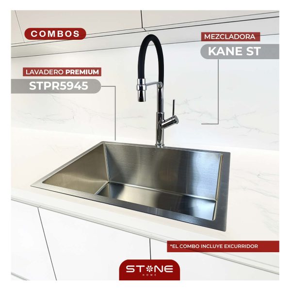 COMBO LAVADERO PREMIUM STPR5945 + KANE ST-01 CON ESCURRIDOR(EXONERADO)