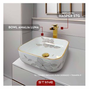 COMBO MEZCLADORA HASPER STG + BOWL AMALIA LUNA+ PUSH DORADO  + TRAMPA P