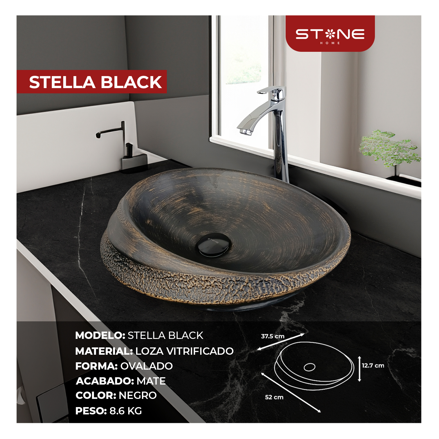 BOWL REDONDO STELLA BLACK - Imagen 2