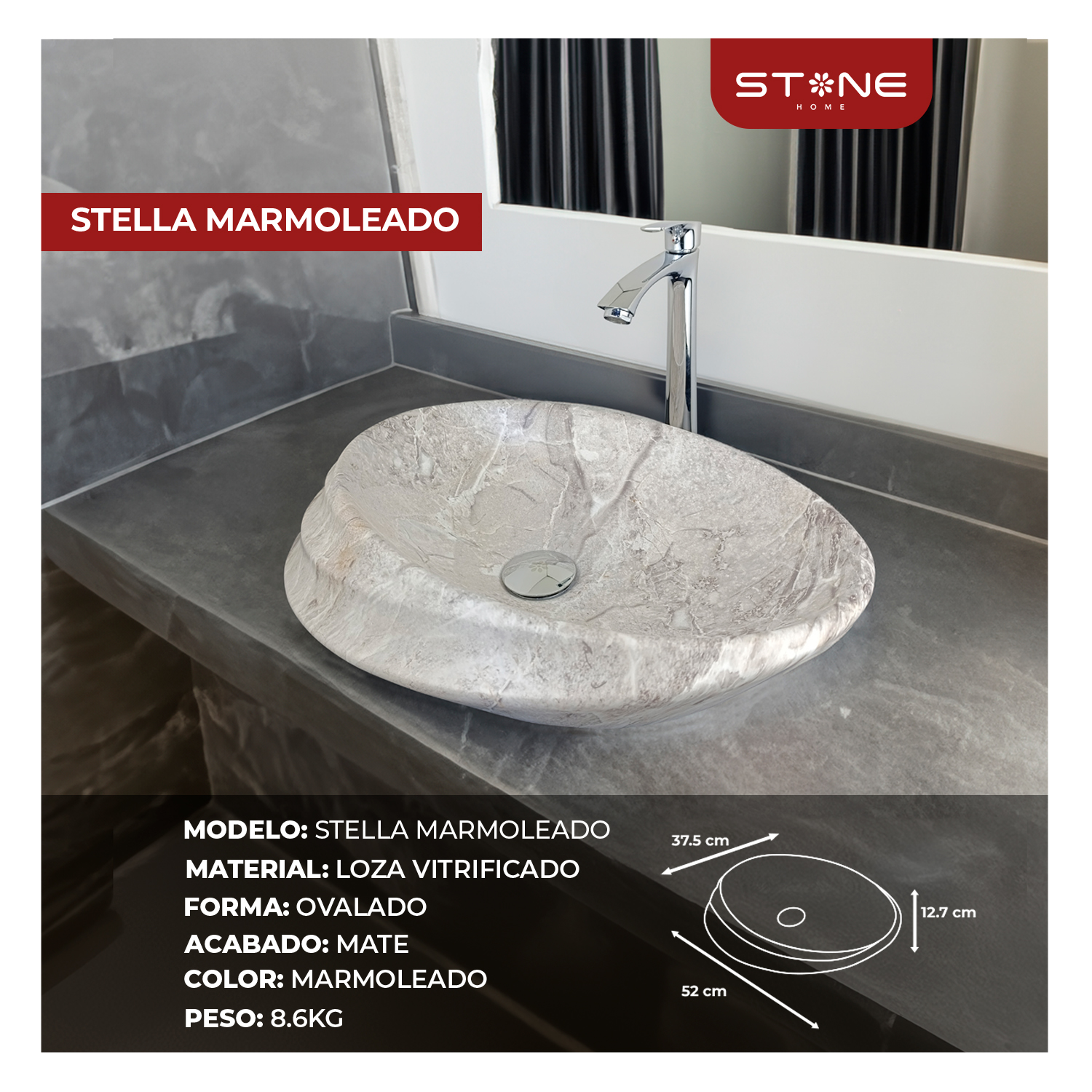 BOWL REDONDO STELLA MARMOLEADO - Imagen 2