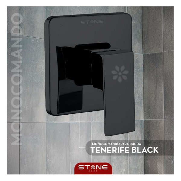 MONOCOMANDO PARA DUCHA  CUADRADO TENERIFE BLACK