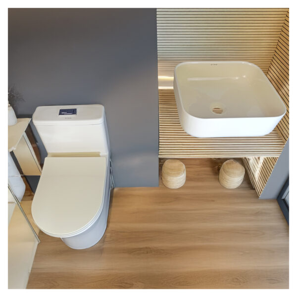 COMBO DE INODORO STAN BONE + BOWL CUADRADO AMALIA BONE + DESAGUE POP UP GRANDE S/REBOSE P/BOWL 23CM STONE + TUBO DE ABASTO 1/2*1/2 STONE - Imagen 2