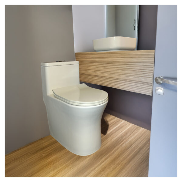 COMBO DE INODORO STAN BONE + BOWL CUADRADO AMALIA BONE + DESAGUE POP UP GRANDE S/REBOSE P/BOWL 23CM STONE + TUBO DE ABASTO 1/2*1/2 STONE - Imagen 3