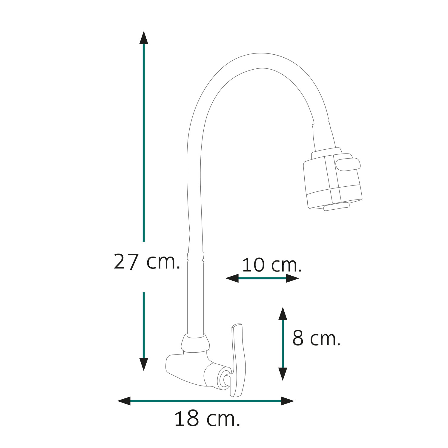LLAVE DE COCINA A LA PARED LRT RW-01 - Imagen 2