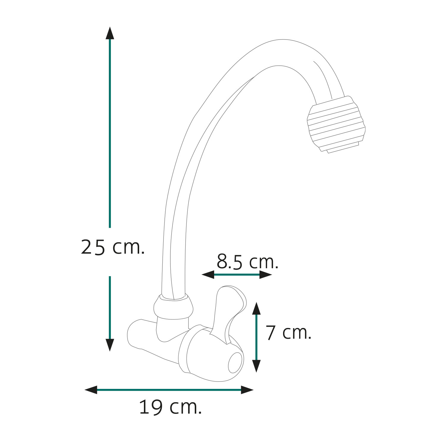 LLAVE DE COCINA A LA PARED QORI R-01 - Imagen 3