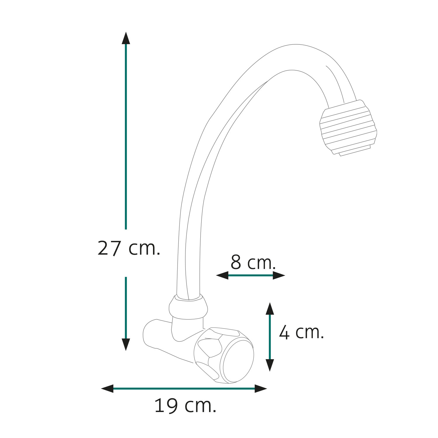 LLAVE DE COCINA A LA PARED QORI R-02 - Imagen 3
