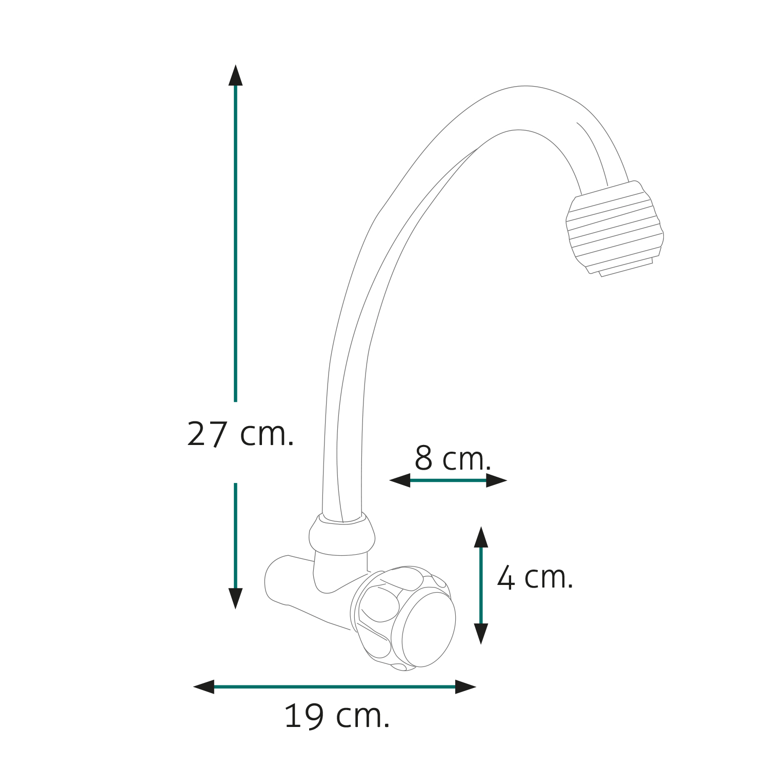 LLAVE DE COCINA A LA PARED QORI R-03 - Imagen 3
