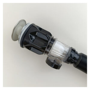 DESAGUE PUSH GRANDE  + TRAMPA BOTELLA VERSATIL ANTIOLORES NEGRO STONE