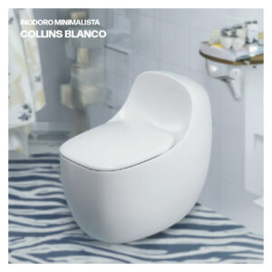 INODORO MINIMALISTA COLLINS BLANCO STONE + TUBO DE ABASTO STONE 1/2"1/2