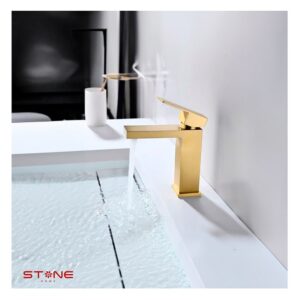 MEZCLADORA MONOCOMANDO P/LAVATORIO  CAELI SHORT  STG-01 GOLDEN STONE