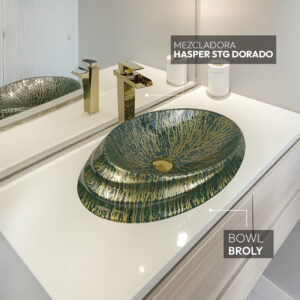 COMBO BOWL BROLY  + HASPER STG + DESAGUE POP UP GRANDE S/REBOSE P/BOWL COLA DORADO 18CM