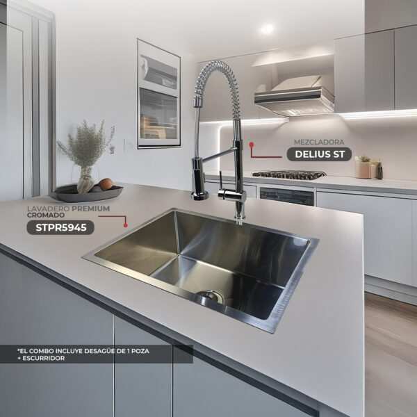 COMBO LAVADERO PREMIUM STPR5945 + DELIUS ST CON ESCURRIDOR (EXONERADO)