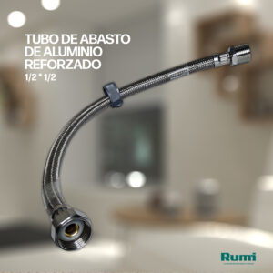 TUBO DE ABASTO DE ALUMINIO REFORZADO  F1/2* M1/2  RUMI