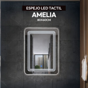 ESPEJO LED TACTIL AMELIA 80X60CM STONE