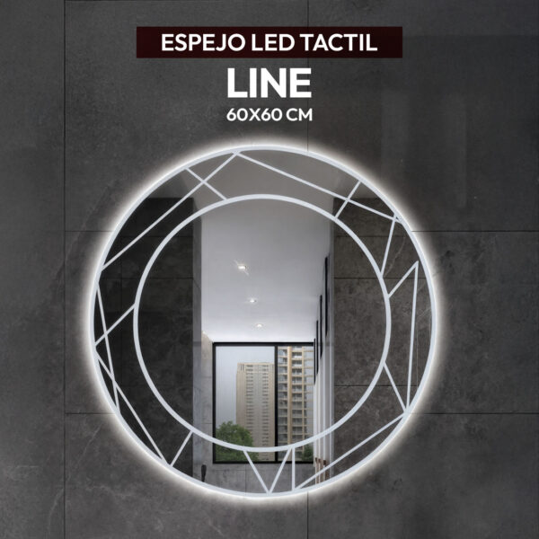 ESPEJO LED TACTIL LINE 60X60CM STONE